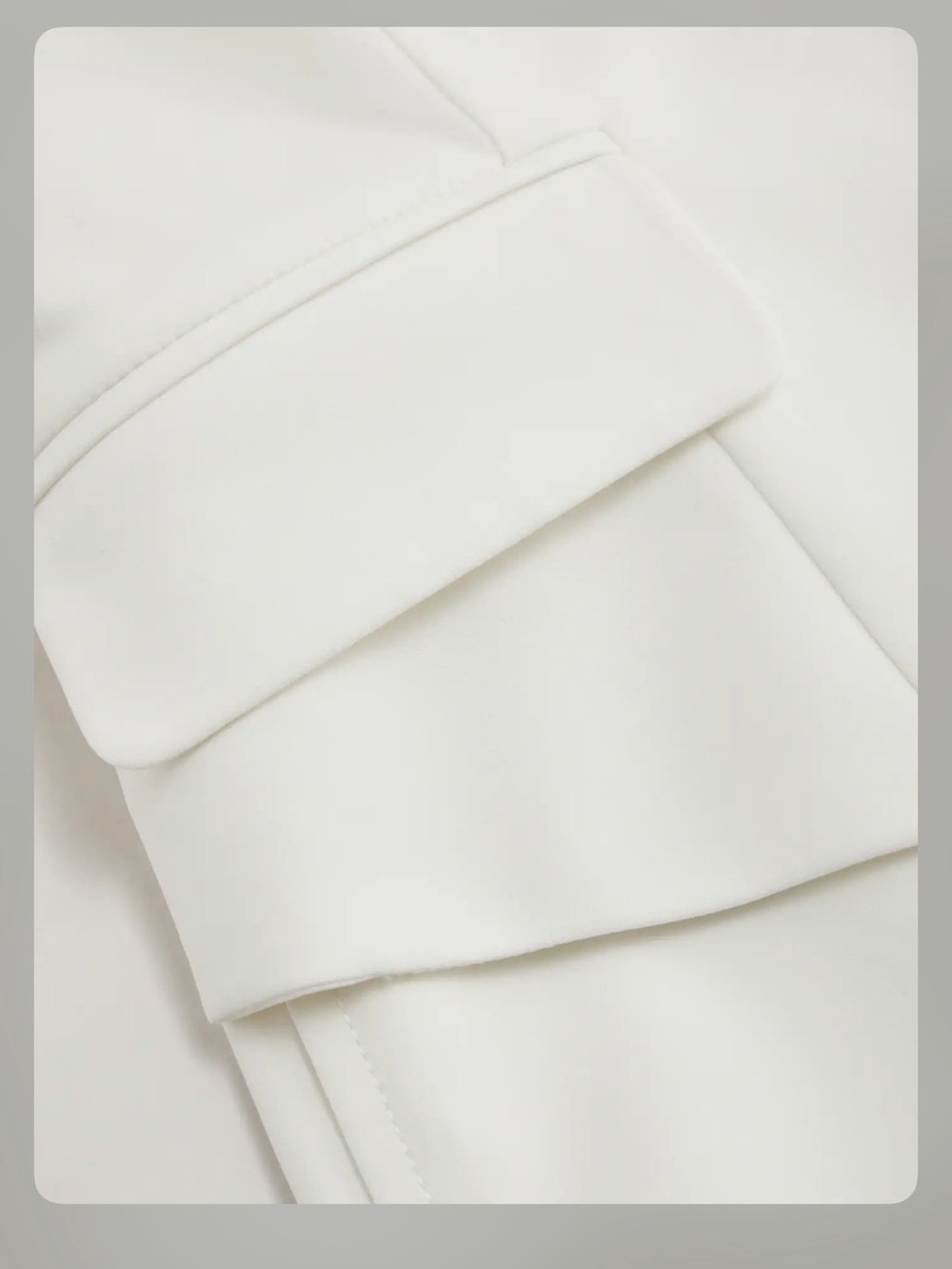 V-NECK SOLID WRAP VEST JUMPSUIT White M - Picture 7 of 11